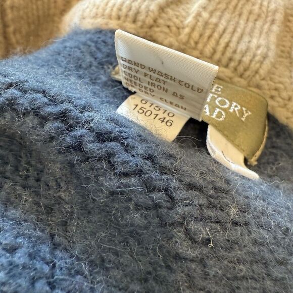 Vtg The Territory Ahead L 1/4 Zip Pullover Wool Nylon Sweater Striped Blue EUC - Picture 7 of 7